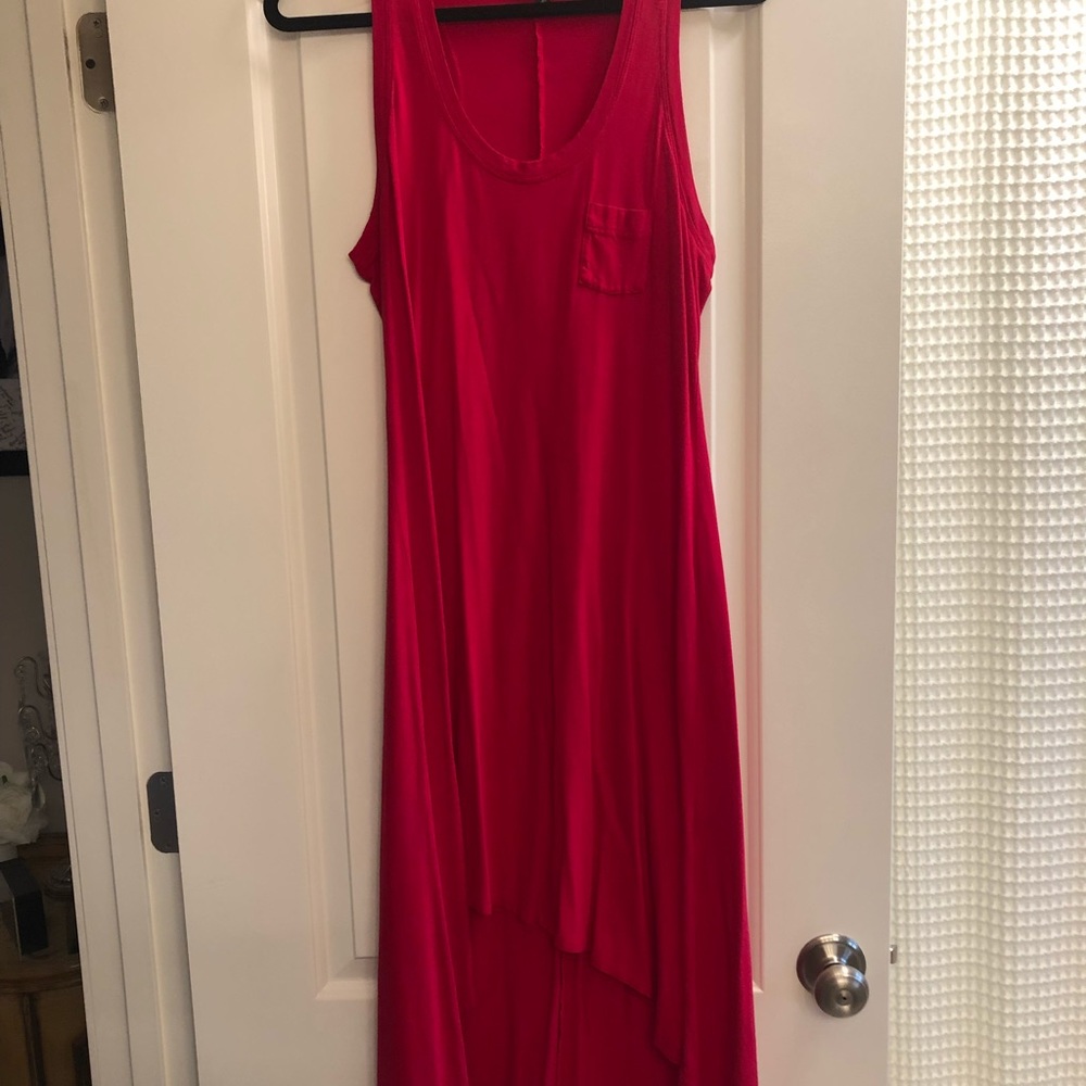 Bright pink hi lo Express dress